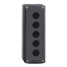 Schneider Electric XALD05 Leergehäuse, Harmony XALD, Kunststoff, dunkelgrau, 5 Bohrungen, 22mm