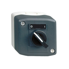 Schneider Electric XALD134 Aufbaugehäuse, Harmony XALD, Kunststoff, dunkelgrau, 1 Wahlschalter, O-I, 22mm, 1S