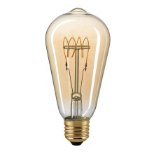 SIGOR 5,5W Edison Filament Slim gold E27 470lm 2500K LED Lampe ST64 curved