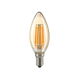 SIGOR 4W Kerze Filament gold E14 410lm 2400K dimmbar LED Lampe C35