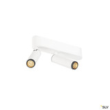 SLV 1009044 GRIP! S, Deckenaufbauleuchte, double, PHASE, 2700 K, 21 W, 29°, weiß / schwarz