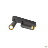 SLV 1009078 GRIP! M, Deckenaufbauleuchte, double, PHASE, 2700 K, 28 W, 42°, schwarz / gold