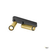 SLV 1009083 GRIP! M, Deckenaufbauleuchte, double, PHASE, 3000 K, 28 W, 42°, gold / schwarz