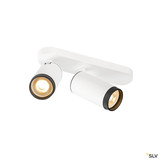 SLV 1009096 GRIP! L, SPOT CL, double, QPAR51, Deckenaufbauleuchte, zylindrisch, 2 x max. 6 Watt, weiß /schwarz