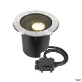 SLV 1009170 DASAR® XL, Bodeneinbauleuchte, asymmetrisch, 3000K, 70°/40°, IP65/IP67, rund, edelstahl / schwarz