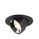 SLV 1009417 NUMINOS GIMBLE S, Deckeneinbauleuchte schwarz/chrom 4000K 20°