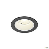 SLV 1009473 NUMINOS® S, Deckeneinbauleuchte, 4000 K, 40°, IP20, rund, schwarz / weiß