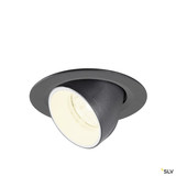 SLV 1010063 NUMINOS® GIMBLE XS, Deckeneinbauleuchte, 4000 K, 20°, IP20, rund, schwarz / weiß