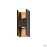 SLV 1010101 FLATT II, Wandaufbauleuchte, PHASE, 2700 K, 9.5 W, anthrazit / braun