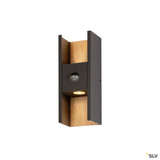SLV 1010107 FLATT II, Wandaufbauleuchte, SENSOR, 2700 K, max. 10 W, anthrazit / braun