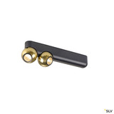 SLV 1010306 DYSKO, Wand- und Deckenaufbauleuchte, double, PHASE, 2700K, 13 W, 36°, schwarz / gold