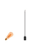 SLV 1012027 FITU Lamp Set, PD, Ribbed, 1-Phasen Pendelleuchte, E27, 2500K, Phase, 320°, schwarz