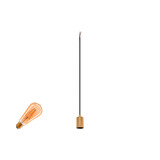 SLV 1012028 FITU Lamp Set, PD, Ribbed, 1-Phasen Pendelleuchte, E27, 2500K, Phase, 320°, gold