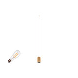 SLV 1012035 FITU Lamp Set, PD, Ribbed, 1-Phasen Pendelleuchte, E27, 2700K, Phase, 320°, gold