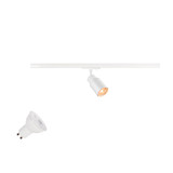 SLV 1012049 PURI 2.0 Lamp Set, Tube, 1-Phasen Spot, inkl. PAR16 GU10, 3000K, GU10, 6W, Phase, 38°, weiß