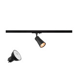 SLV 1012052 PURI 2.0 Lamp Set, Cone, 1-Phasen Spot, inkl. PAR16 GU10, 2700K, GU10, 6W, Phase, 38°, schwarz