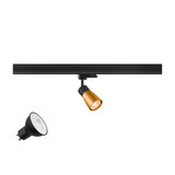 SLV 1012082 PURI 2.0 Lamp Set, Dome, 3-Phasen Spot, inkl. PAR16 GU10, 2700K, GU10, 6W, Phase, 38°, schwarz / goldfarben