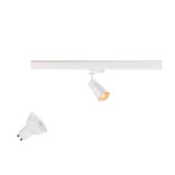 SLV 1012084 PURI 2.0 Lamp Set, Dome, 3-Phasen Spot, inkl. PAR16 GU10, 3000K, GU10, 6W, Phase, 38°, weiß