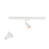 SLV 1012085 PURI 2.0 Lamp Set, Dome, 3-Phasen Spot, inkl. PAR16 GU10, 2700K, GU10, 6W, Phase, 38°, weiß