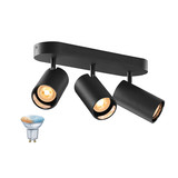 SLV 1012508 ASTO TUBE Smart Set, CW, Triple, GU10, PAR16, ZIGBEE, TW, Wand- und Deckenaufbauleuchte, schwarz