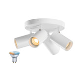 SLV 1012511 ASTO TUBE Smart Set, CW, vierfach, GU10, PAR16, ZIGBEE, TW, Wand- und Deckenaufbauleuchte, weiß