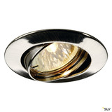 SLV 111172 PIKA, Einbauleuchte, QR-C51, rund, chrom, schwenkbar, max.50W, inkl. Clipfedern