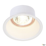 SLV 112901 HORN, Einbauleuchte, QR-C51, einflammig, rund, weiß matt, max. 50W, inkl. Clipfedern