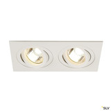 SLV 113502 NEW TRIA 2, Einbauleuchte, zweiflammig, QR-C51, rechteckig, weiß, max. 100W, inkl. Clipfedern