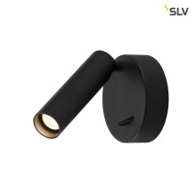 SLV 152340 KARPO 30 Single Spot Wand- u. Deckenleuchte rund schwarz 7,5W LED 3000K mit Schalter