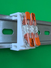 SOIXX Hutschienenhalter XWD für WAGO 2x 221-2411 DIN Rail 35 mm Hutschiene Halter Weiß