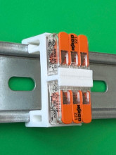 5 x SOIXX Hutschienenhalter XWD für 2 x WAGO 221-413 DIN Rail 35 mm Hutschiene Halter Weiß