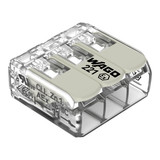 WAGO 221-483 50x Verbindungsklemme mit Hebeln, 3 Leiter, 4mm², Ex e, lichtgrau