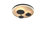 Wofi Reims LED Deckenleuchte Schwarz-Holz 40cm 25W Warmweiss 3-Stufen Dimmbar 9013-306S