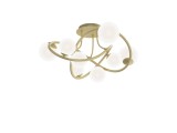 Wofi Nancy LED G9 Deckenleuchte Gold Opal Glas-Kolben 24W Warmweiss Dimmbar 9014-801